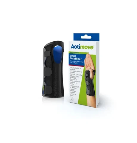 ACTIMOVE Sports Edition Wrist Stabilizer Removable Metal Stay Left Or Right Small Black