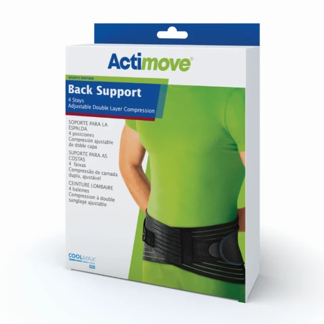 ACTIVEMOVE Back Support 4 Stays No Large Black