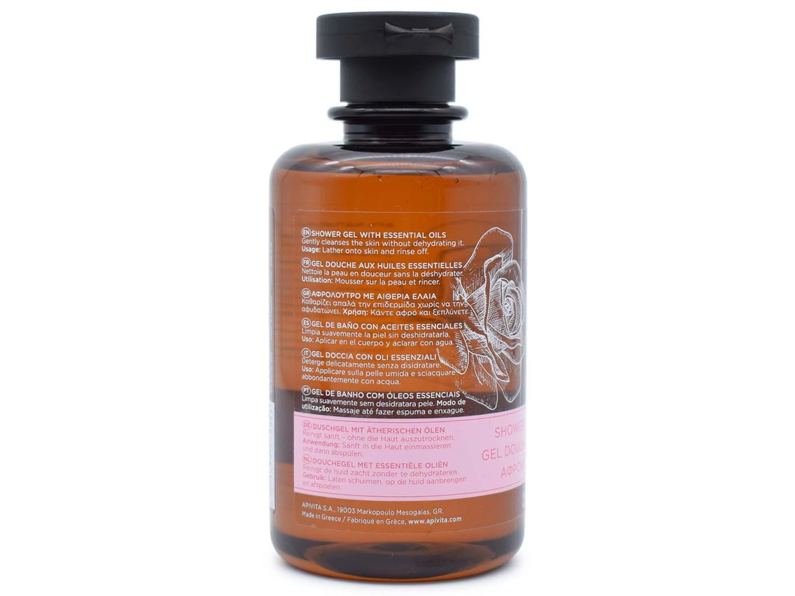 APIVITA Rose Pepper Shower Gel with Essential Oils 250ml