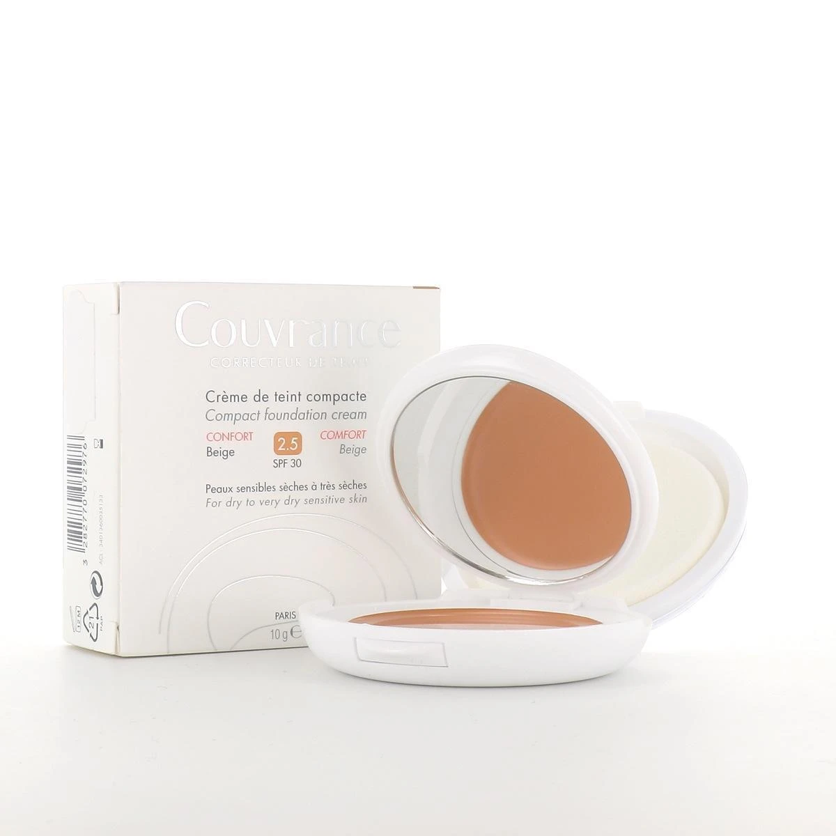 AVENE Couvrance Compact Foundation Comfort 2.5 Beige Spf30 Dry to Very Dry Sensitive Skin 10g