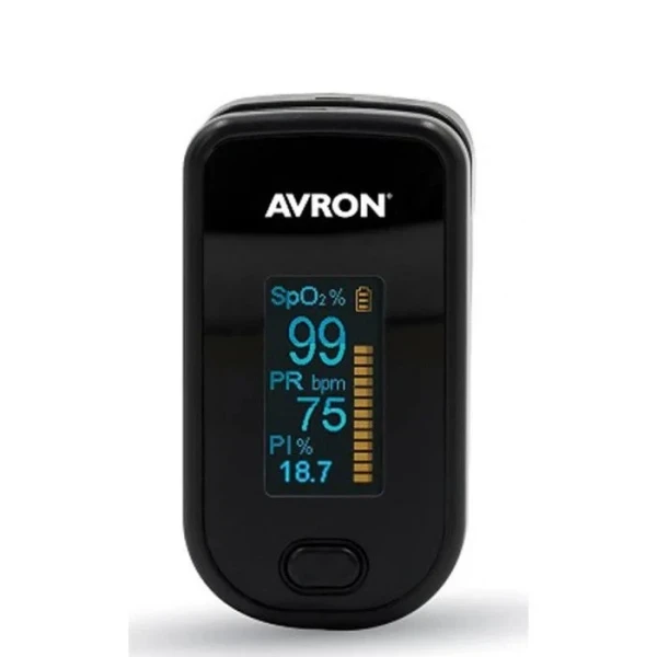 AVRON OxyCheck Παλμικό Οξύμετρο Δακτύλου σε Μαύρο Χρώμα 1 Tεμάχιο