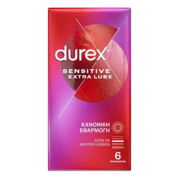 DUREX Sensitive Extra Lube 6 Τεμάχια