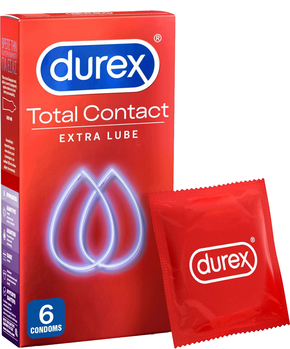 DUREX Total Contact Thin Feel & Extra Lube 6 Τεμάχια