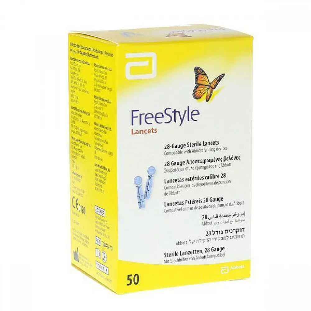 ABBOTT Freestyle Lancets 28 Gauge 50 Αποστειρωμένες Βελόνες