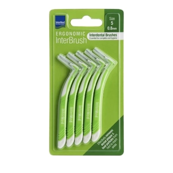 INTERMED Ergonomic InterBrush Size 5 Μεσοδόντια Βουρτσάκια 0.8 mm 5 Τεμάχια