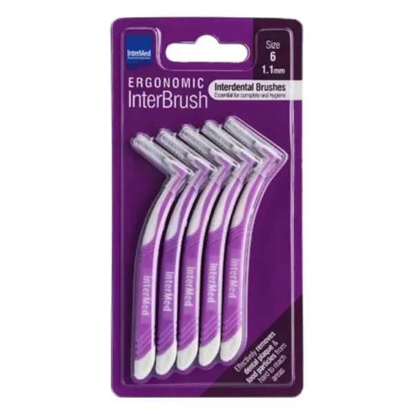 INTERMED Ergonomic InterBrush Size 6 Μεσοδόντια Βουρτσάκια 1.10 mm 5 Tεμάχια
