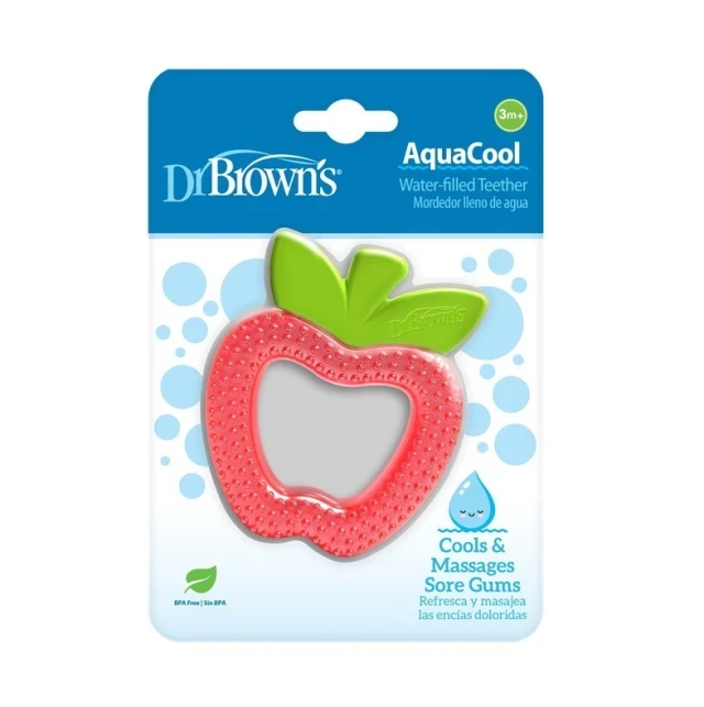 DR BROWN'S Δροσιστικός Κρίκος Οδοντοφυΐας Aquacool Water Μήλο Σιλικόνης 3m+ 1 Τεμάχιο