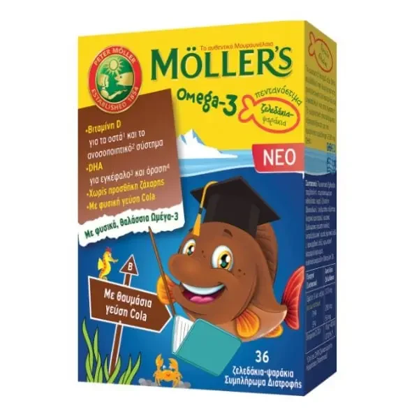 MOLLER'S Omega-3 Jelly Fish Cola Flavor 36pcs