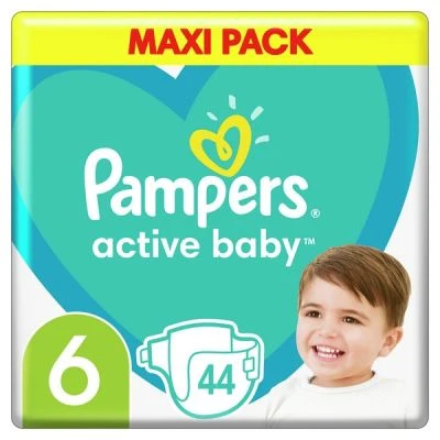 PAMPERS Active Baby No6 (13-18kg) 44 Τεμάχια
