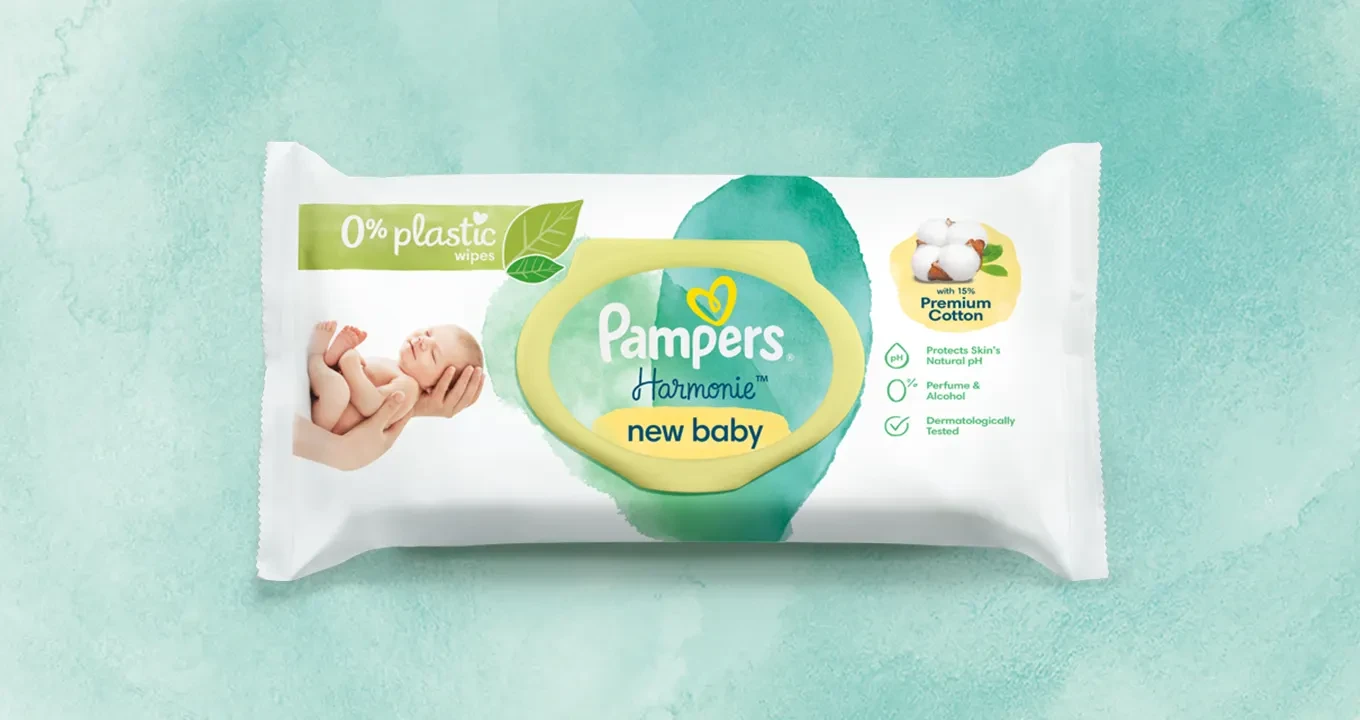 PAMPERS Harmonie New Baby Μωρομάντηλα (4x46) 184 Τεμάχια