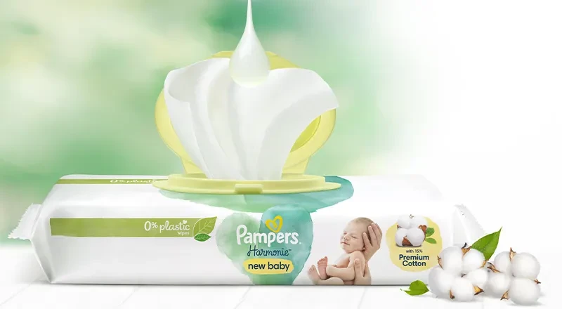 PAMPERS Harmonie New Baby Μωρομάντηλα (4x46) 184 Τεμάχια