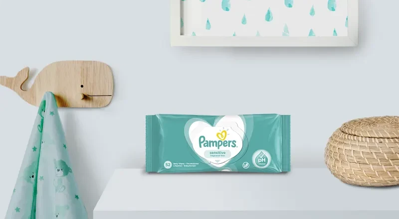 PAMPERS Sensitive Baby Μωρομάντηλα 208 Τεμάχια (4x52 Τεμάχια) 2+2 Δώρο