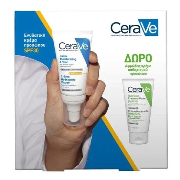 CERAVE Set Facial Moisturising Lotion SPF30 52ml Δώρο CeraVe Hydrating Cream to Foam Cleanser 50ml