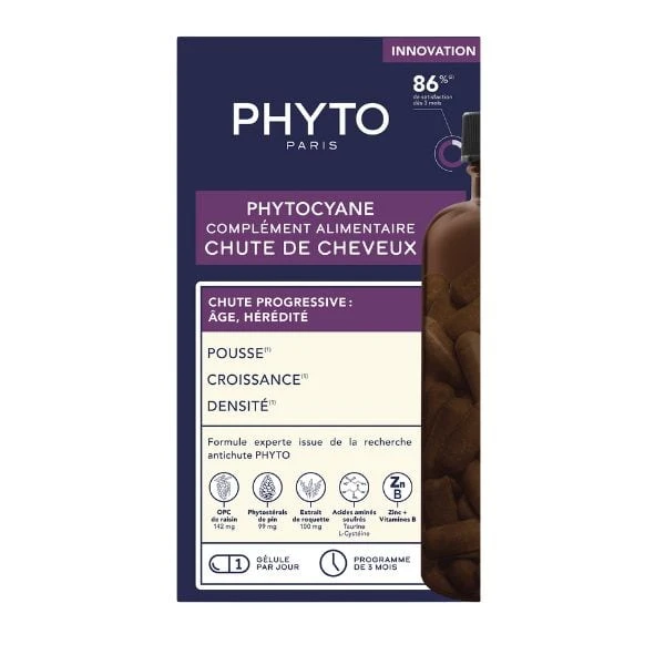 PHYTO Phytocyane Συμπλήρωμα Διατροφής Για Τριχόπτωση 84 Κάψουλες