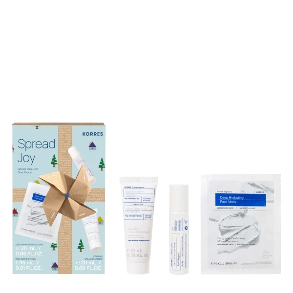 KORRES Greek Yoghurt Deephydrating Face Mask 20ml & Greek Yoghurt Foaming Cream Cleanser 20ml & Greek Yoghurt Wide Awake Eye Gel 15ml