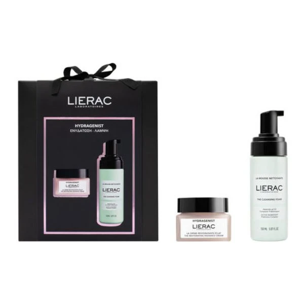 LIERAC Hydragenist The Rehydrating Radiance Cream 50ml & The Cleansing Foam Prebiotics Complex 150ml
