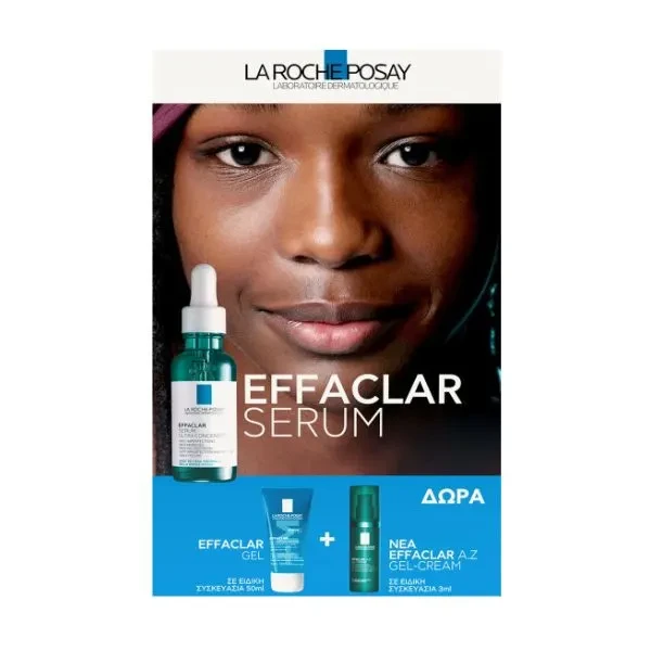 LA ROCHE POSAY Effaclar Serum 30ml + Effaclar M Purifying Foaming Gel 50ml & A.Z. Gel-Cream 3ml