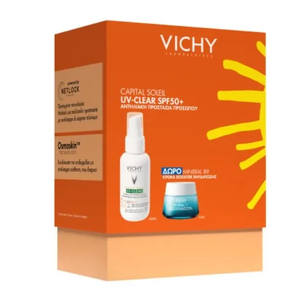 VICHY Capital Soleil UV-Clear Spf50+ 40ml + Δώρο Mineral 89 Κρέμα Booster 15ml