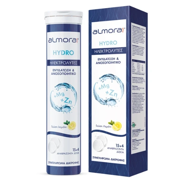 ALMORA PLUS Hydro Electrolytes με Γεύση Λεμόνι 19 Αναβράζοντα Δισκία