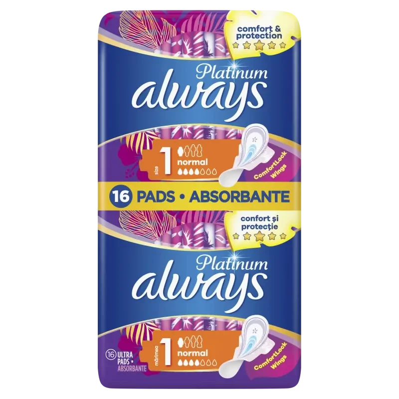 Always Platinum Comfort & Protection Normal Size 1 16 Ultra Pads