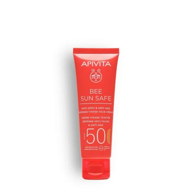 APIVITA Bee Sun Safe Anti-Spot & Anti-Age Defense Tinded Face Cream Golden Spf50 50ml