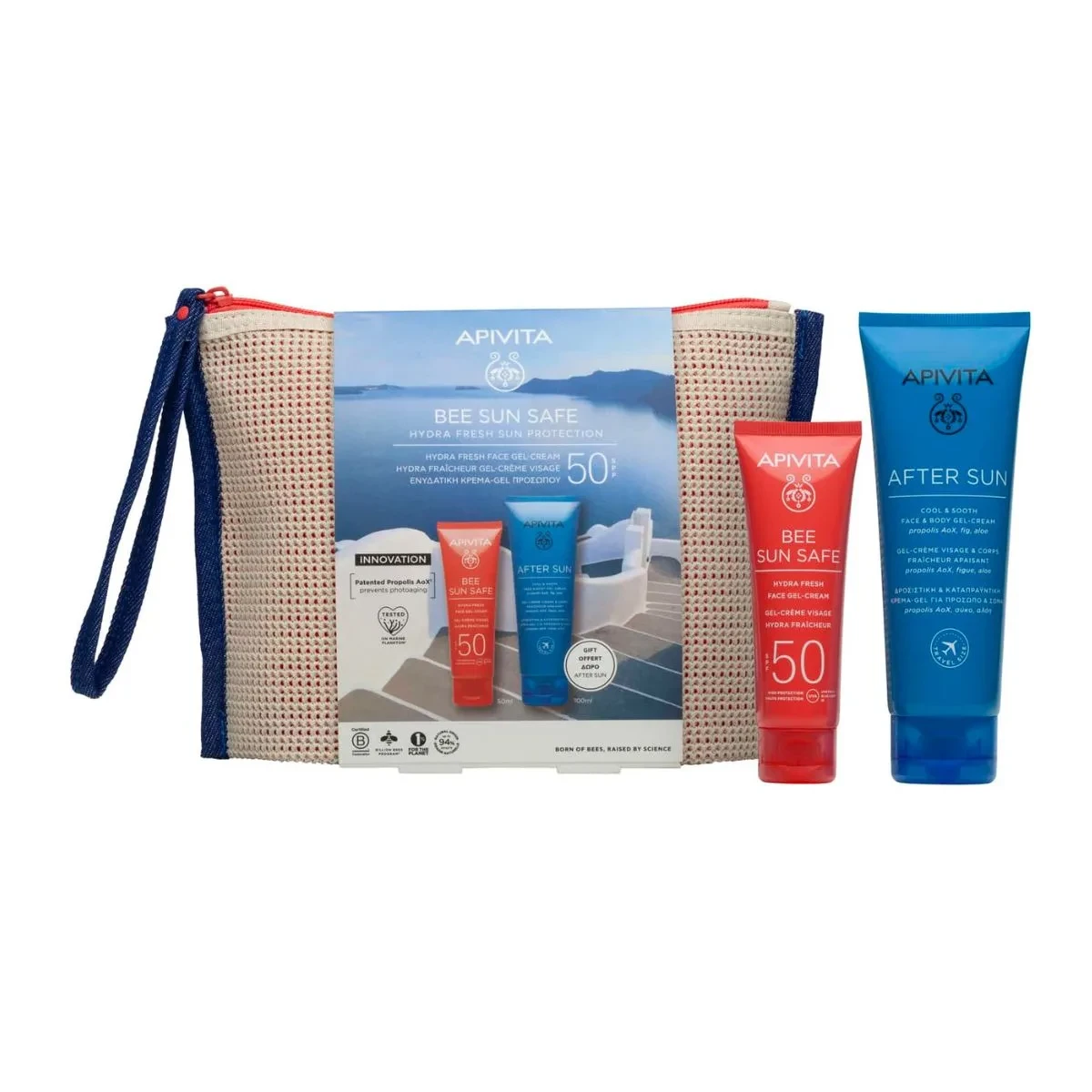 APIVITA Bee Sun Safe Hydra Fresh Face Gel-Cream SPF50 50ml + After Sun Face & Body Gel-Cream 100ml