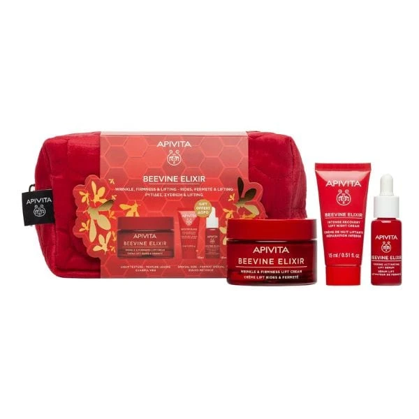 APIVITA Beevine Elixir Wrinkle & Firmness Lift Cream Light 50ml+Night Cream 15ml+Firming Activating Lift Serum 10ml