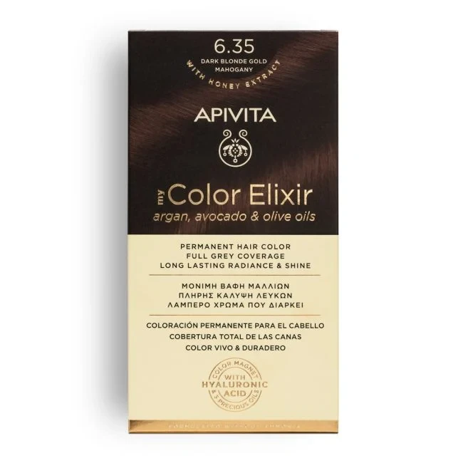 APIVITA My Color Elixir 6.35 Dark Blonde Gold Mahogany 50&75ml