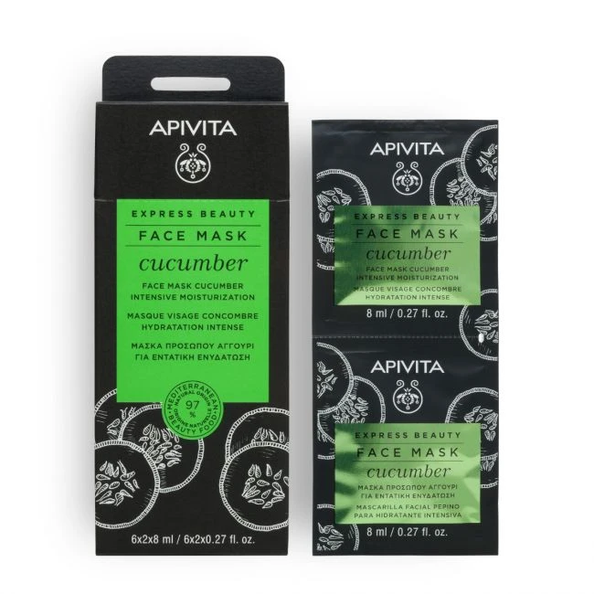 APIVITA Express Beauty Face Mask Cucumber Intensive Moisturization 2x8ml
