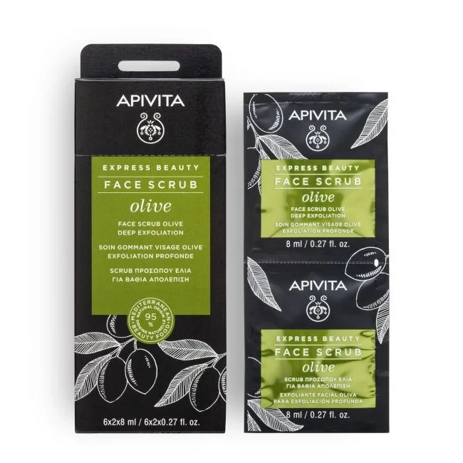 APIVITA Express Beauty Face Scrub Olive Deep Exfoliation 2x8ml