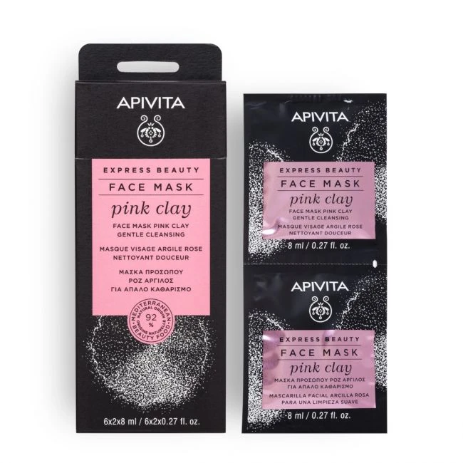 APIVITA Express Beauty Face Mask Pink Clay Gentle Cleansing 2x8ml