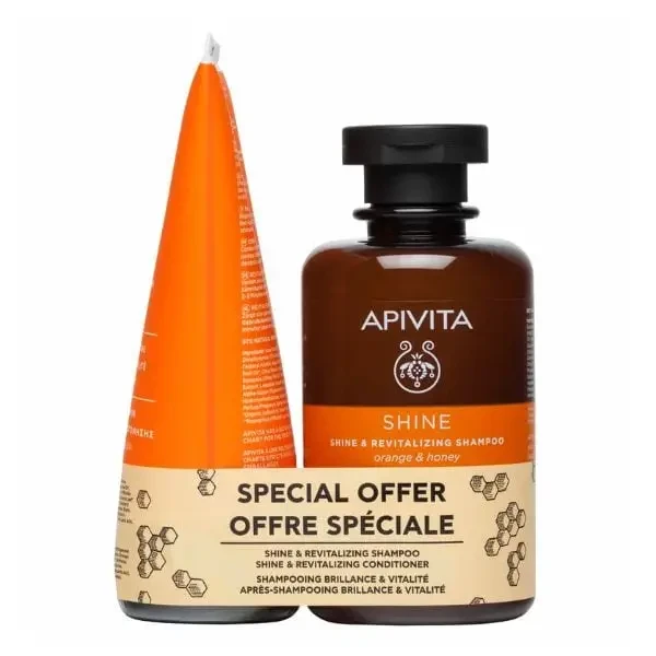 APIVITA Promo Set Shine & Revitalizing Shampoo 250ml + Conditioner 150ml