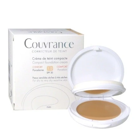 AVENE Couvrance Compact Foundation Fini Mat 1.0 Porcelaine Spf30 Normal to Combination Sensitive Skin 10g