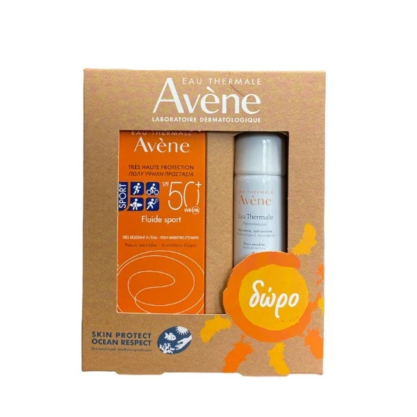 AVENE Set Eau Thermale Fluid Sport SPF50+ 100ml + Δώρο Eau Thermale Ιαματικό Νερό Spray 50ml
