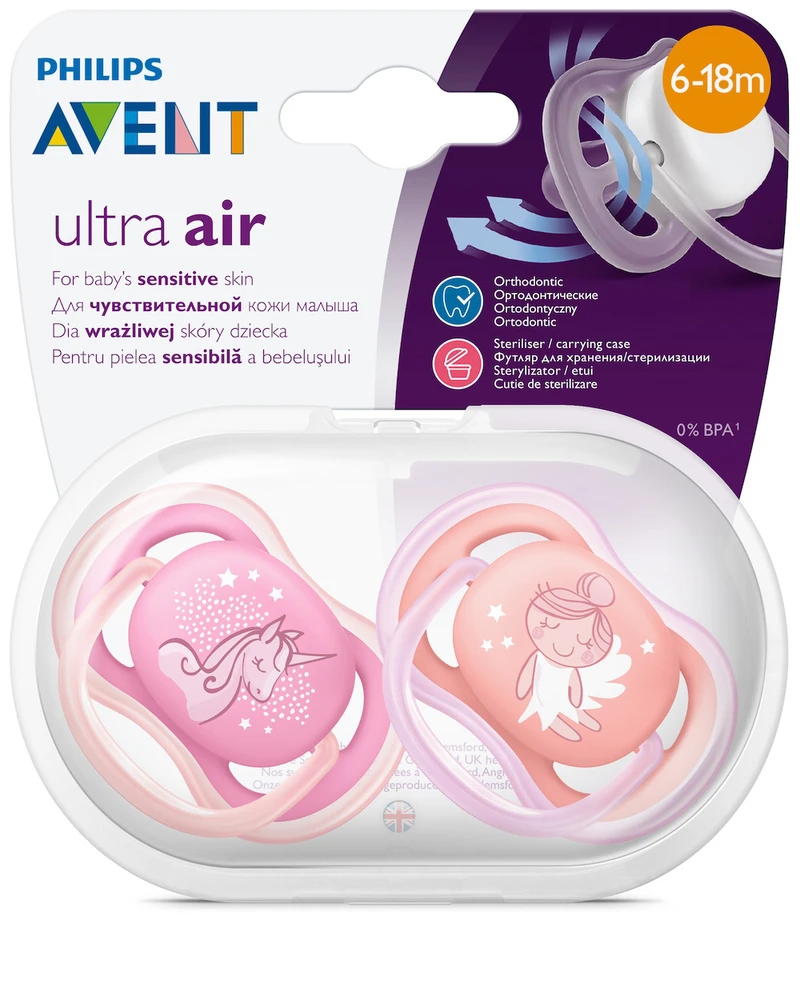 AVENT Philips Ultra Air Πιπίλα Σιλικόνης 6-18m 2 Τεμάχια