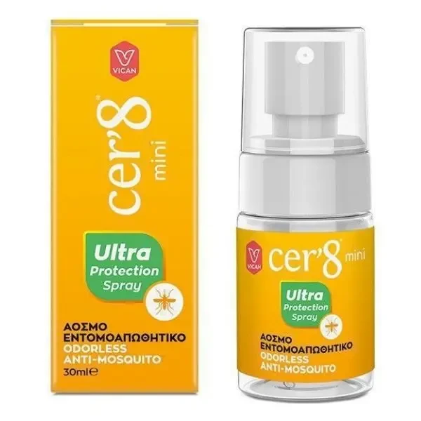 CER'8 Ultra Protection Spray Mini Άοσμο Εντομοαπωθητικό 30ml