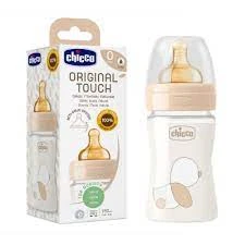 CHICCO Original Touch Γυάλινο Μπιμπερό με Θηλή Καουτσούκ 0m+ 150ml