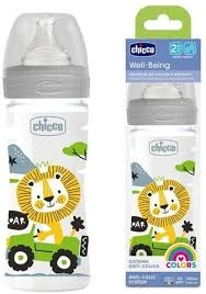 CHICCO Well Being Πλαστικό Μπιμπερό Unisex με Θηλή Σιλικόνης 2m+ 250ml