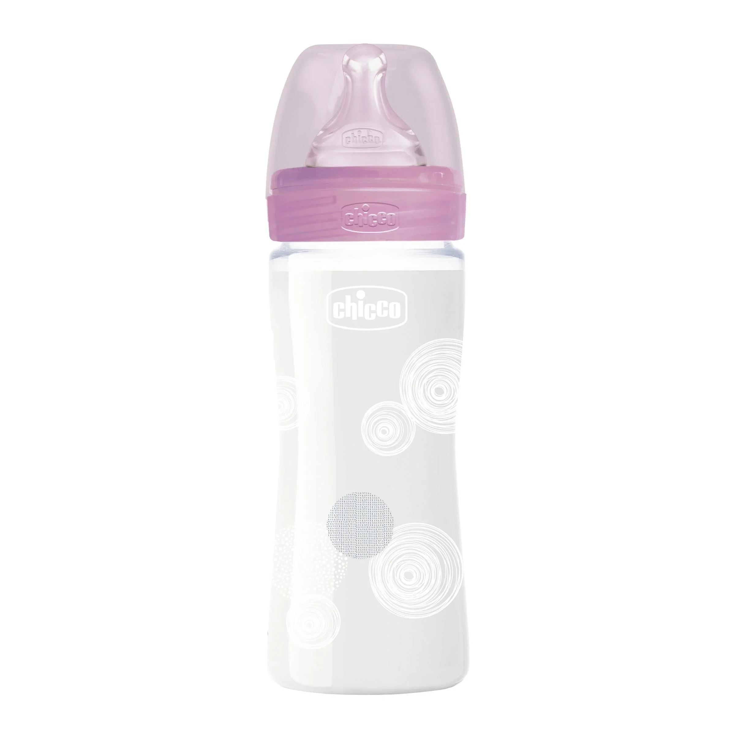 CHICCO Well Being Γυάλινο Μπιμπερό ΜεΘηλή Σιλικόνης 0m+ 240ml