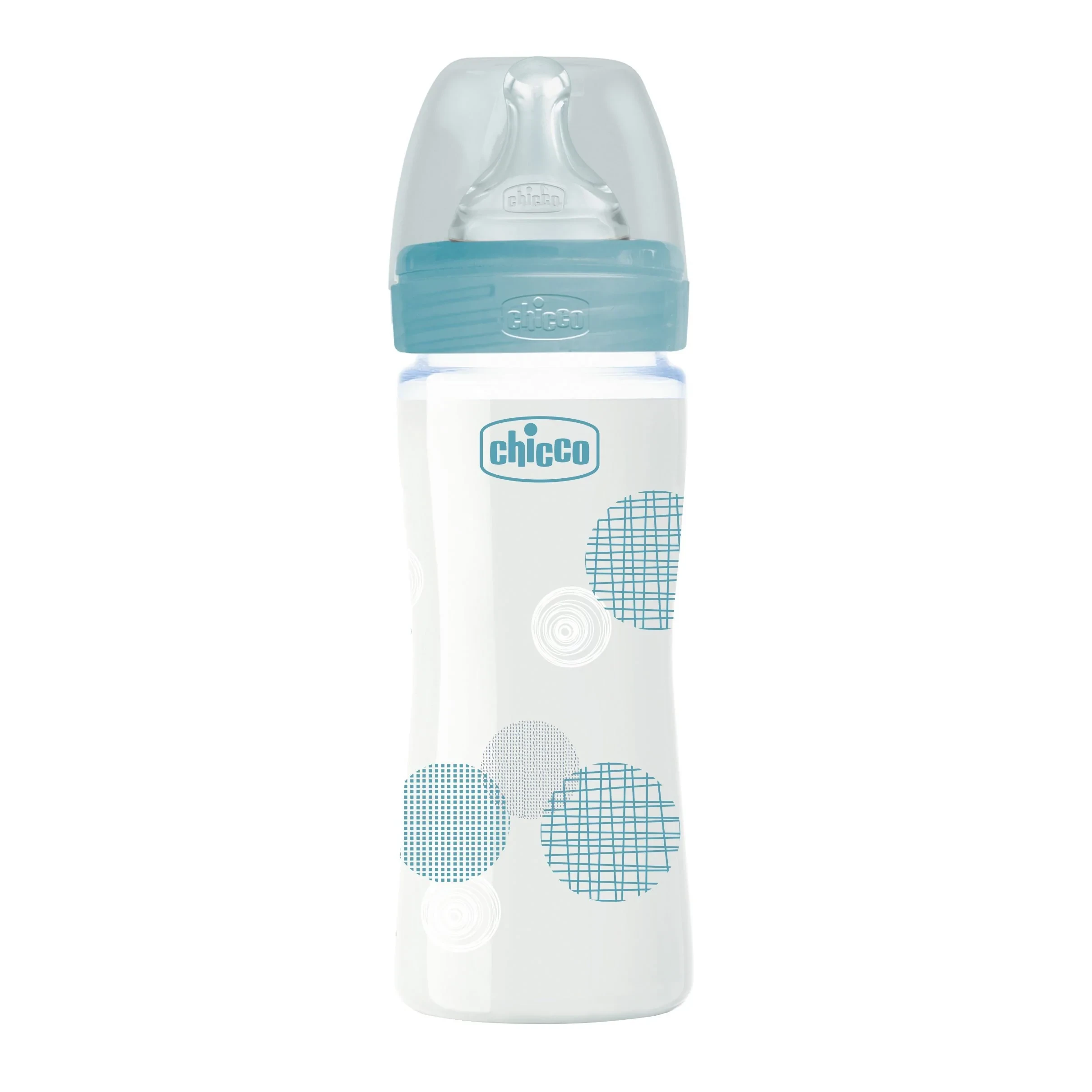 CHICCO Well Being Γυάλινο Μπιμπερό Με Θηλή Σιλικόνης 0m+ 240ml