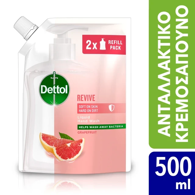 DETTOL Αντιβακτηριδιακό Υγρό Κρεμοσάπουνο Refill Grapefruit 500ml