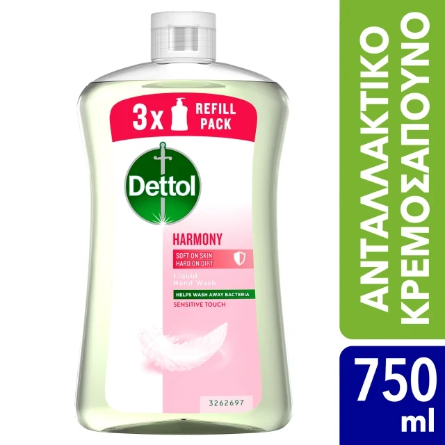 DETTOL Soft Οn Skin Hard Οn Dirt Liquid Harmony Ανταλλακτικό 750ml