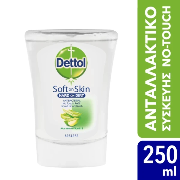 DETTOL No-Touch Αντιβακτηριδιακό Κρεμοσάπουνο Ανταλλακτικό Aloe Vera & Vitamin E 250ml