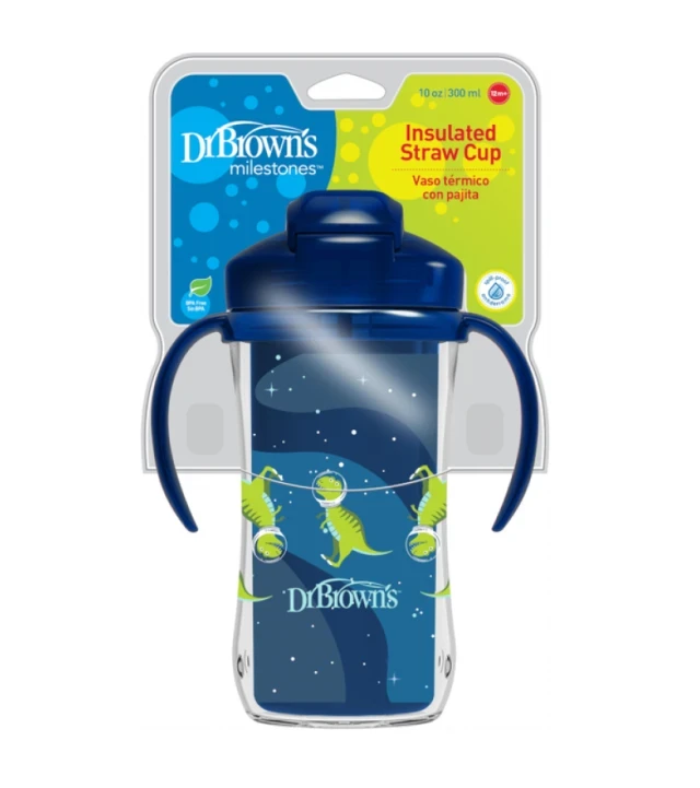 DR. BROWN`S Κύπελλο Θερμός Μπλε με Καλαμάκι 12m+ 300ml