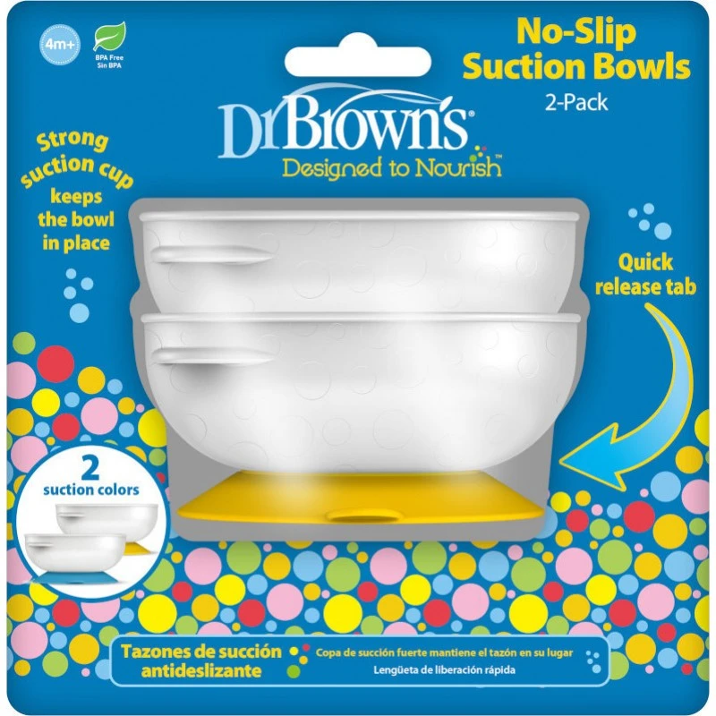 DR BROWN'S Μπωλ Φαγητού με Βεντούζα 4+m 2 Τεμάχια
