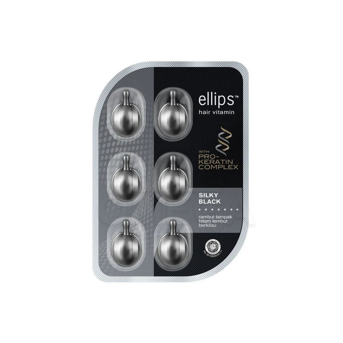 ELLIPS Blister Keratin Silky Black 6 Τεμάχια