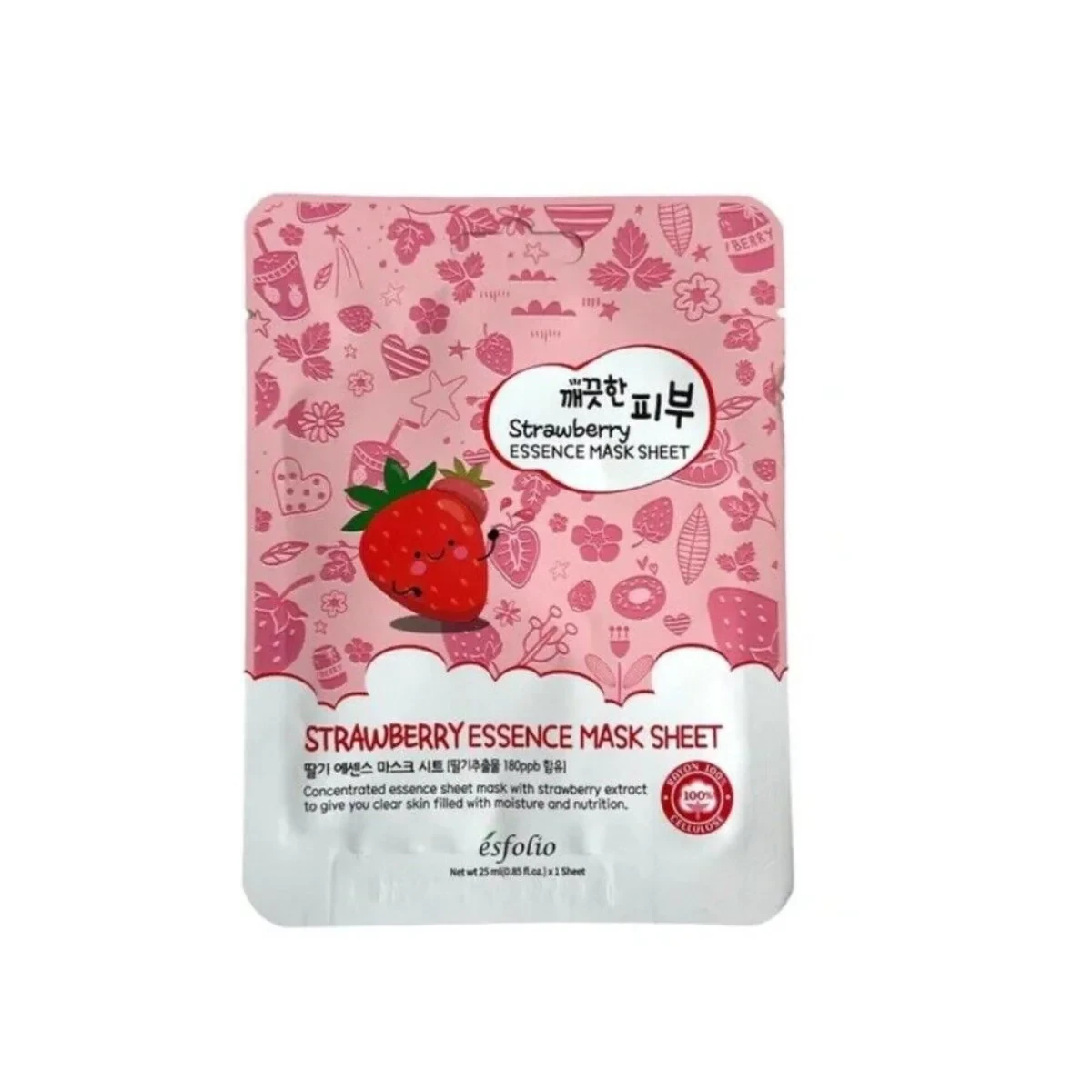 ESFOLIO Pure Skin Strawberry Essence Mask Sheet 1 Τεμάχιο