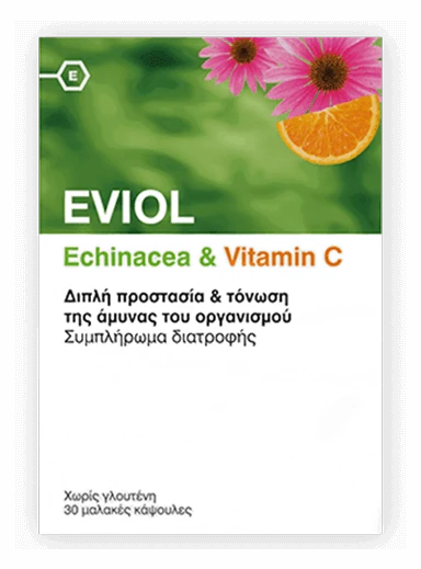 EVIOL Echinacea & Vitamin C 30 Μαλακές Κάψουλες