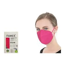 FAMEX Μάσκα Υψηλής Προστασίας FFP2/KN95 Φούξια 20 Τεμάχια