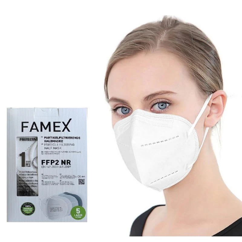 FAMEX Μάσκα Υψηλής Προστασίας FFP2/KN95 Λευκό 10 Τεμάχια